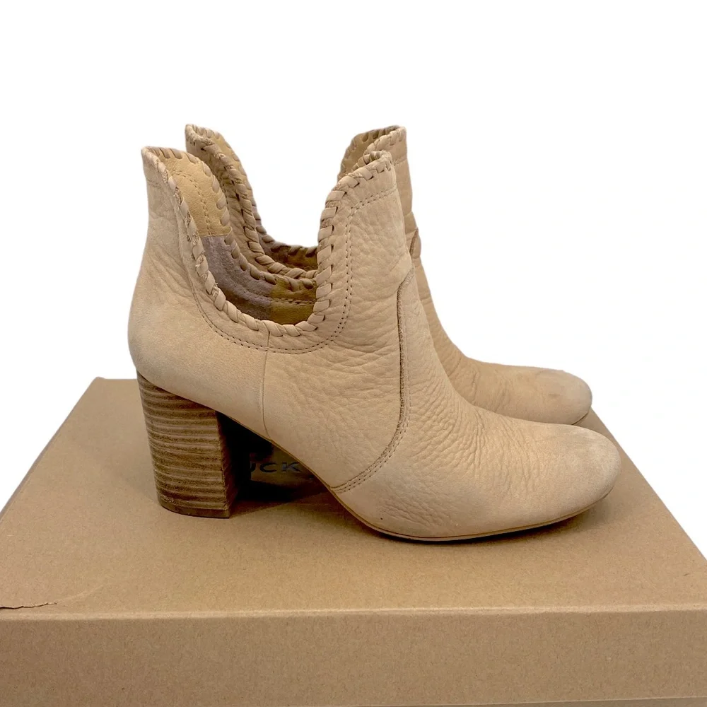 💕SALE💕 Lucky Brand Tan Suede Sivyla Ankle Boots - Picture 3 of 8